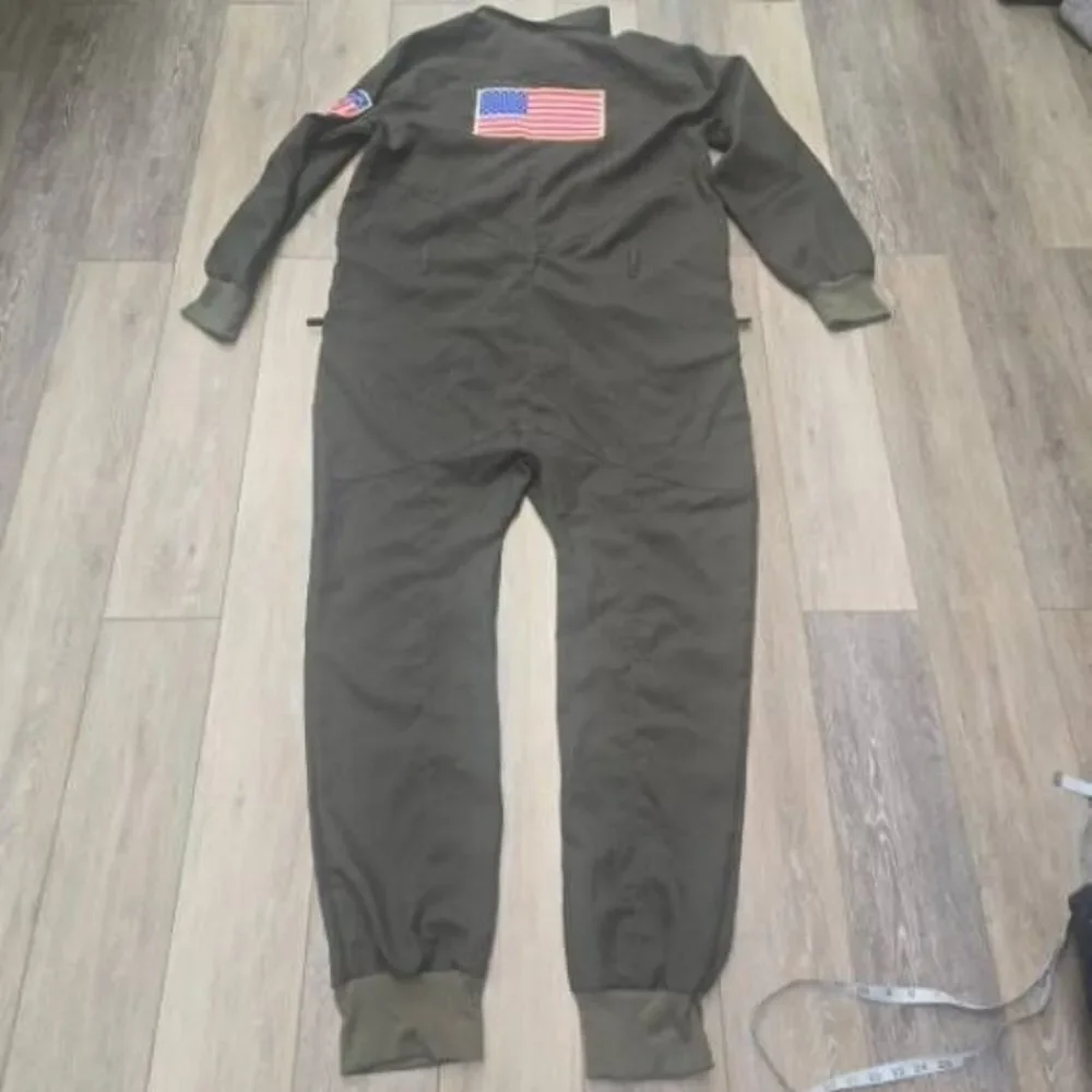 Tipsy Elves Squadron Pilot one piece outfit size large (maybe xl too) green, poc - Picture 2 of 15